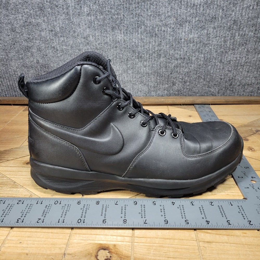 Nike Manoa Mid Men's Size 13 Winter Sneaker Boots Triple Black Leather - Picture 15 of 16
